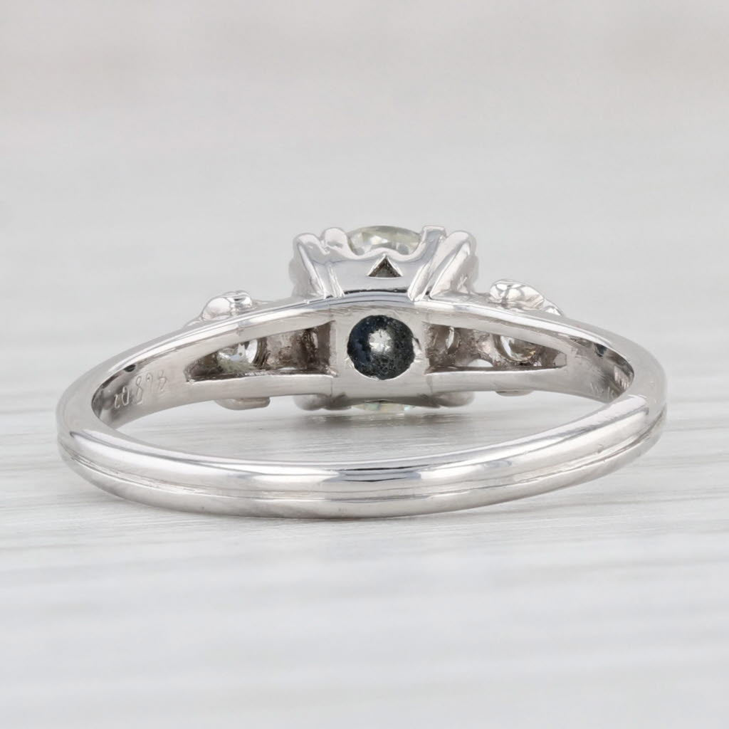 Light Gray Vintage 0.97ctw VS Round Diamond Engagement Ring Platinum Size 6.25 GIA