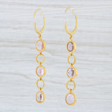 Light Gray Marie Helene de Taillac Pink Spinel Earrings 22k Yellow Gold Pierced Dangle