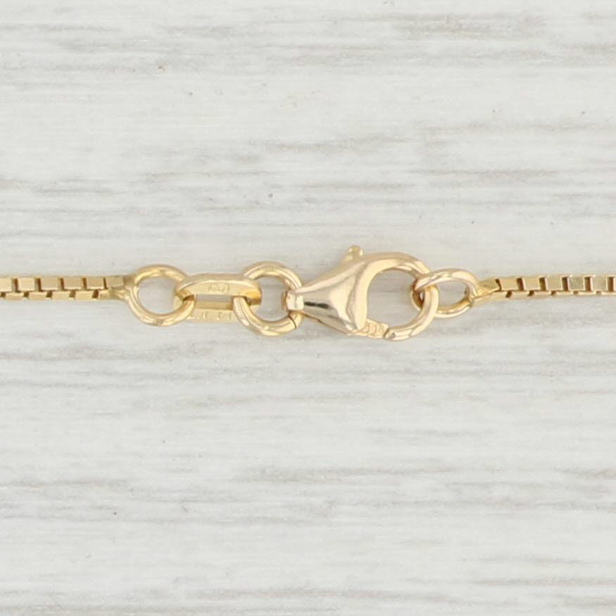 Light Gray Kabana Shell Diamond Leaves Pendant Necklace 14k Gold 17.75" Box Chain