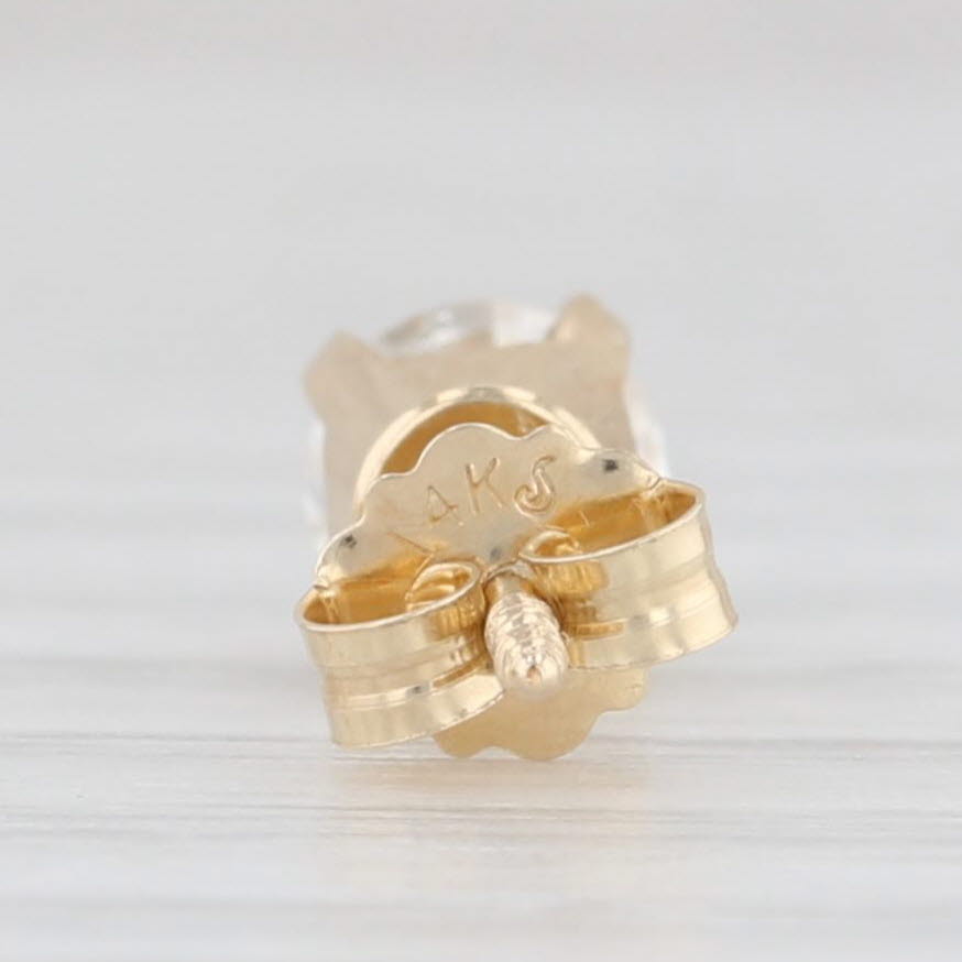 Light Gray New 0.80ctw Round Diamond Solitaire Stud Earrings 14k Gold April Birthstone