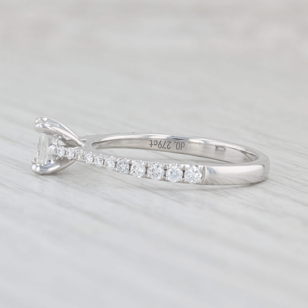 Light Gray New 0.73ctw Diamond Ring 14k White Gold Size 6.75 Princess Solitaire