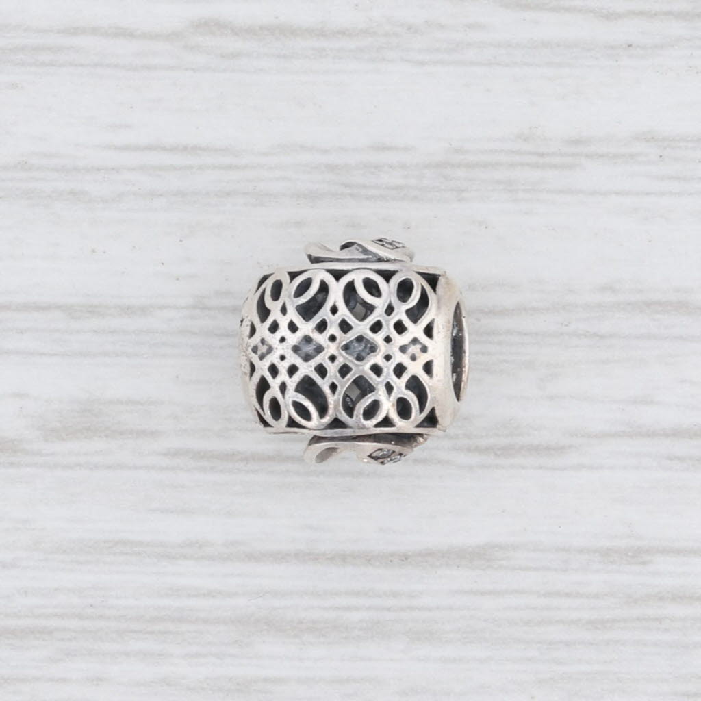 Light Gray New Authentic Pandora Vintage Q Charm 791861CZ Sterling Silver Letter "Q"