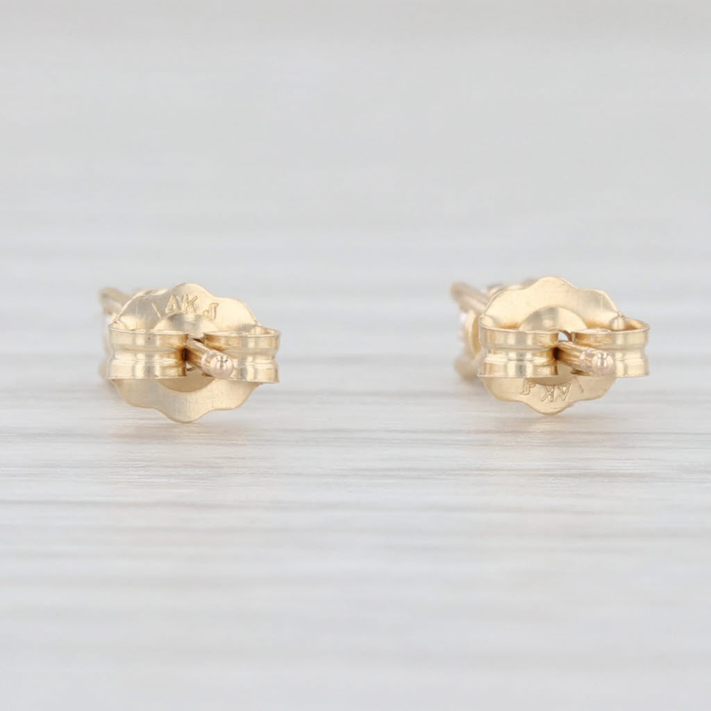 Light Gray New 0.19ctw Round Diamond Solitaire Stud Earrings 14k Yellow Gold