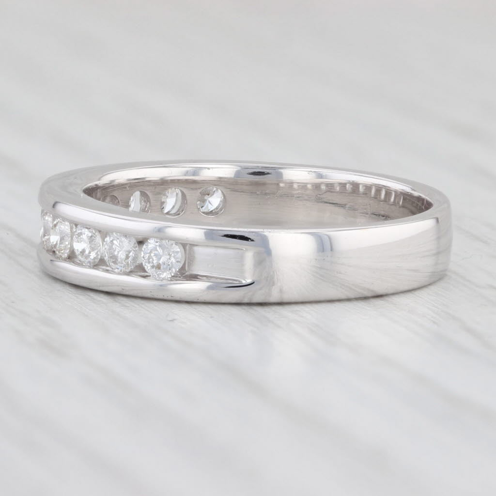 Light Gray 0.50ctw Diamond Wedding Band 18k White Gold Size 7-7.25 Ring Celebration GS Labs