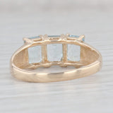 Light Gray 1.60ctw 3-Stone Aquamarine Ring 14k Yellow Gold Size 8 March Birthstone