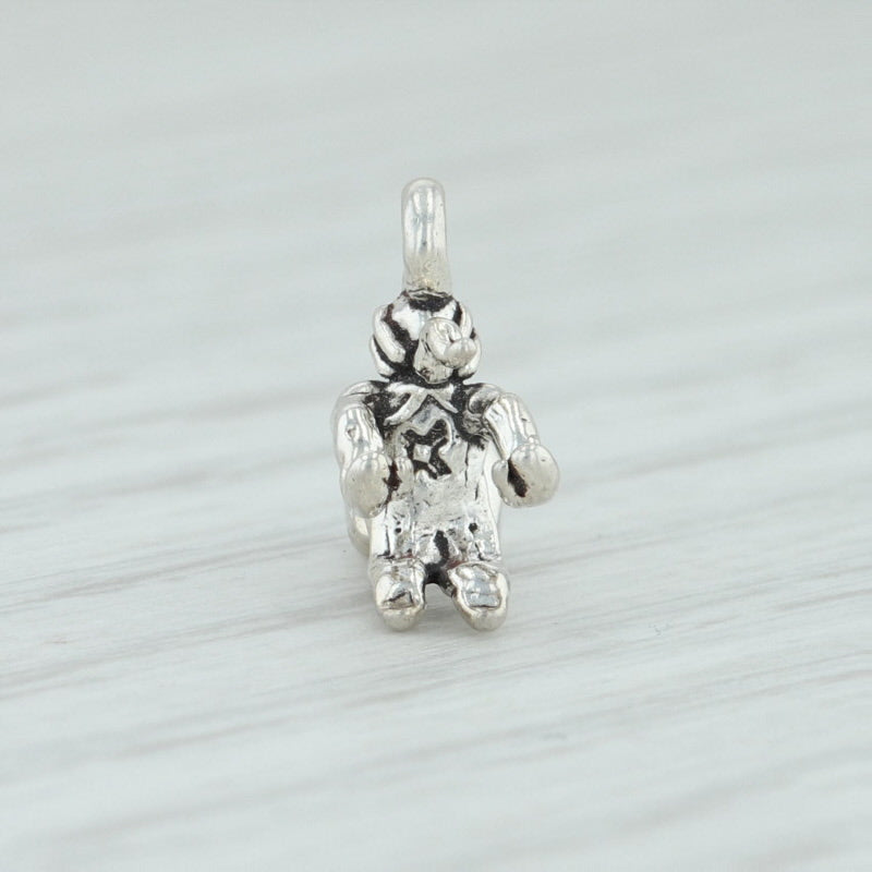 Light Gray 12 Days of Christmas Leaping Lord Charm Sterling Silver 3D Figural Holiday