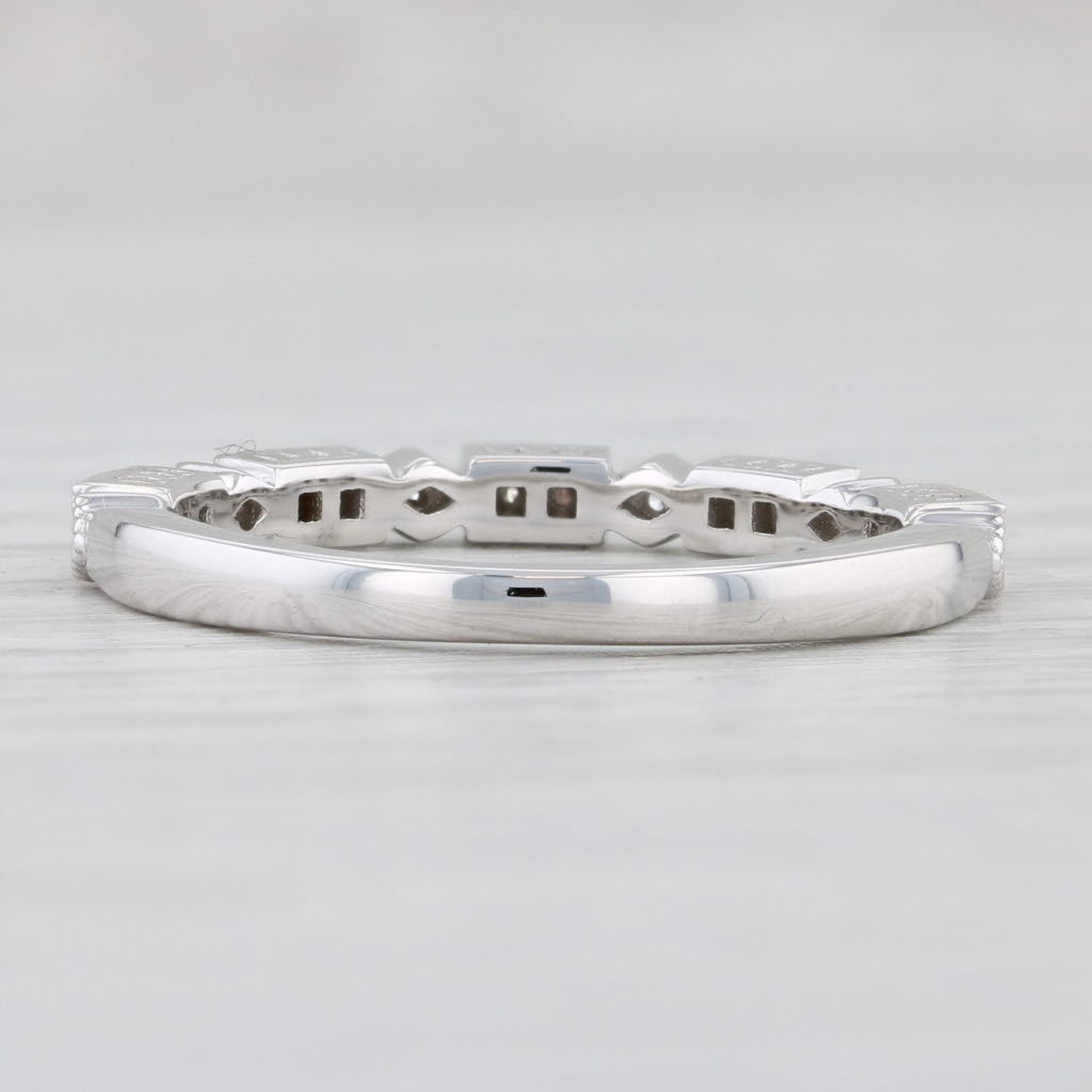 Light Gray New 0.10ctw Diamond Ring 14k White Gold Size 6.5 Stackable Wedding Band