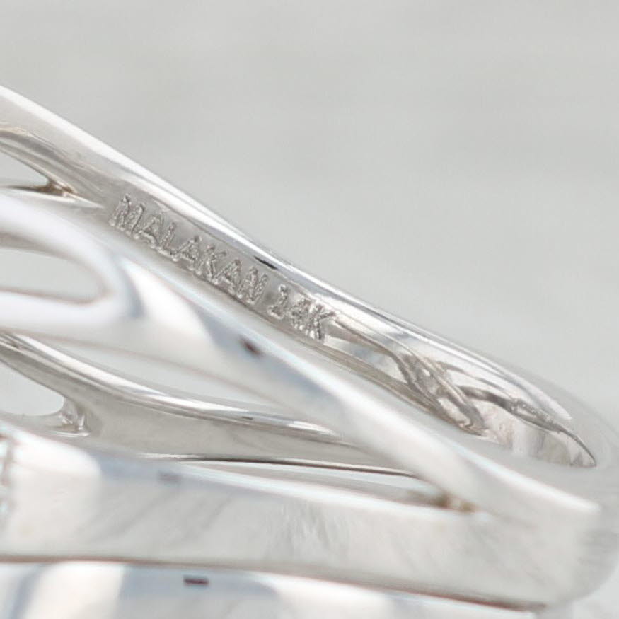 Light Gray New Malakan Diamond Engagement Ring Wedding Band Bridal Set 14k White Gold 6.25