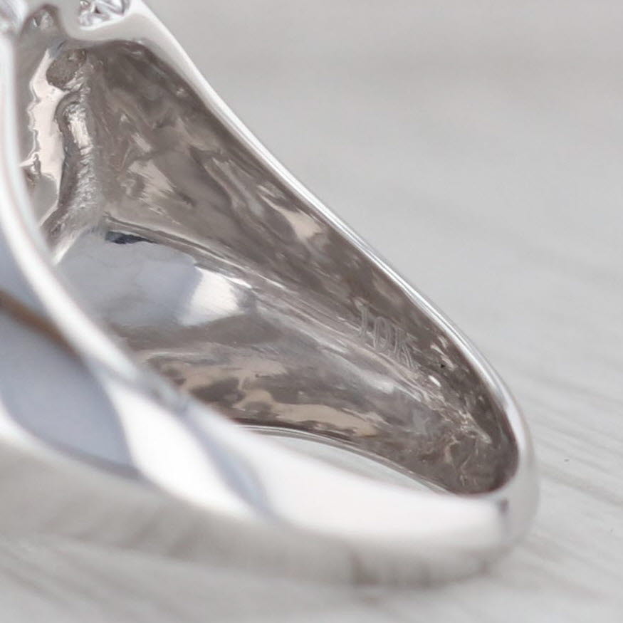 Gray 3.25ctw Diamond Cluster Ring 10k 9k White Gold Size 5.25 Cocktail
