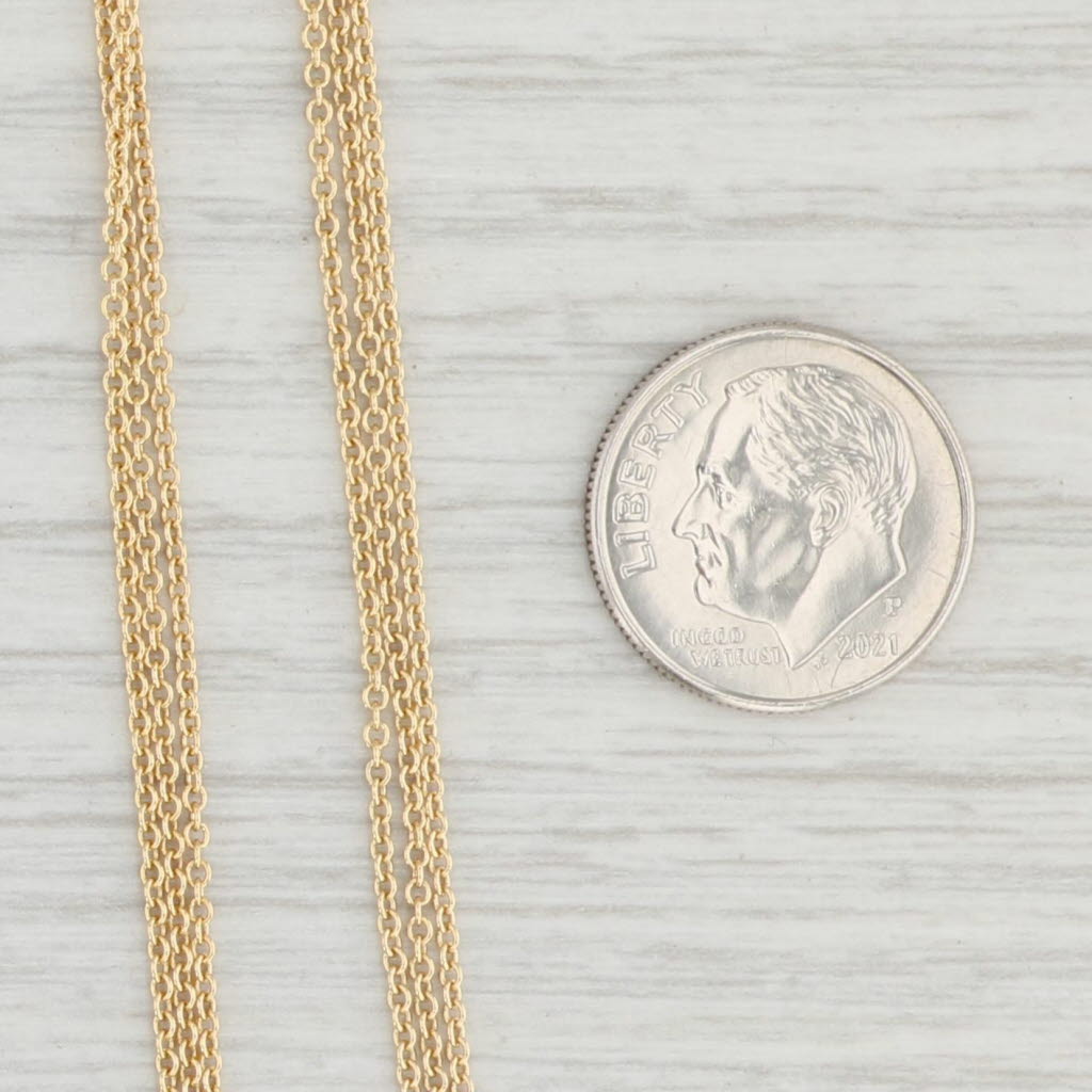Light Gray New 3-Strand Cable Chain Necklace 14k Yellow Gold 20" Multi-Strand