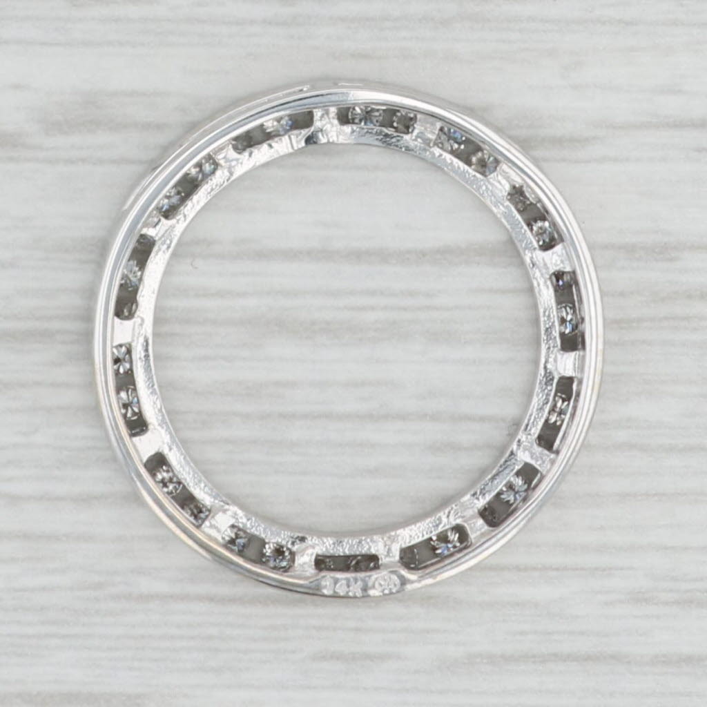 Light Gray 0.40ctw Diamond Eternity Circle Pendant 14k White Gold Floating Drop