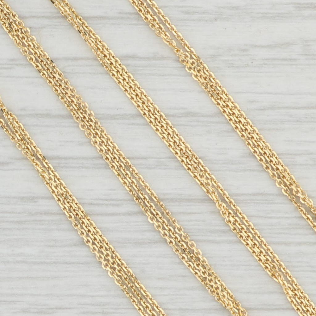 Light Gray New Diamond Cut Cable Chain 3-Strand Necklace 14k Yellow Gold Adjustable