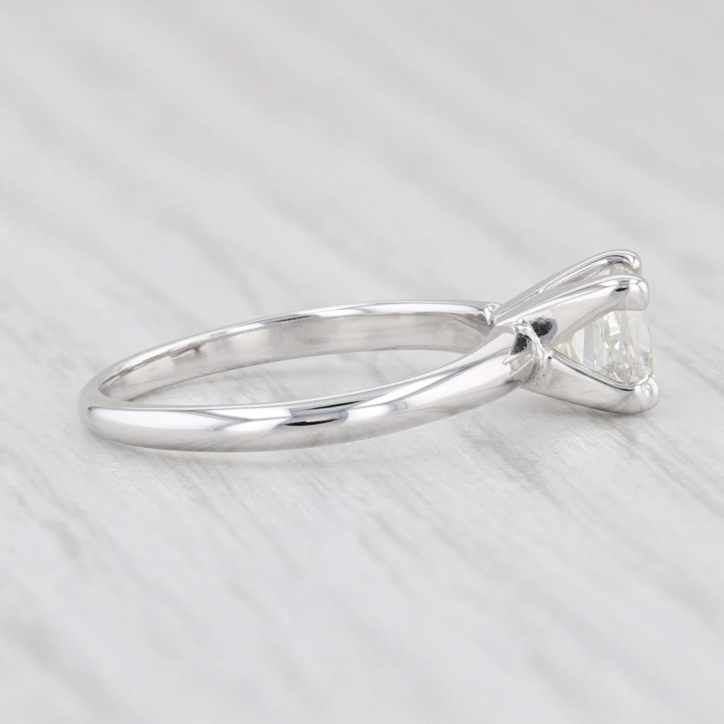 Light Gray 1.03ct Princess Square Solitaire Diamond Engagement Ring 14k White Gold Size 5.5 GIA