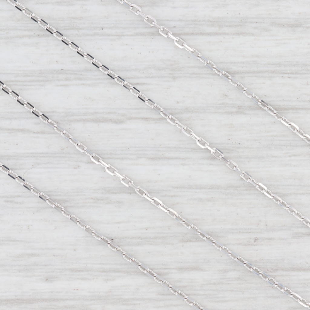 Light Gray New Diamond Cut Cable Chain Necklace 14k White Gold 18" 1.3mm