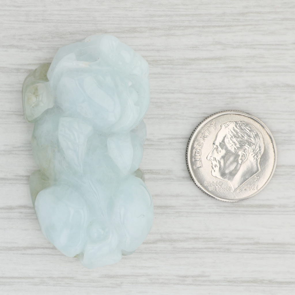 Light Gray New Jadeite Jade Pi Yao Pixiu Mythical Chinese Creature Good Fortune Protector