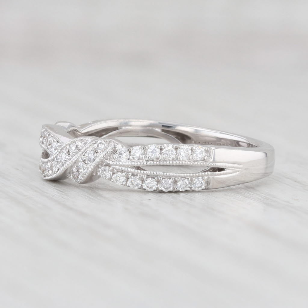 Light Gray Kirk Kara 0.20ctw Diamond Woven Ring 18k Gold Size 6.5 Wedding Band Stackable