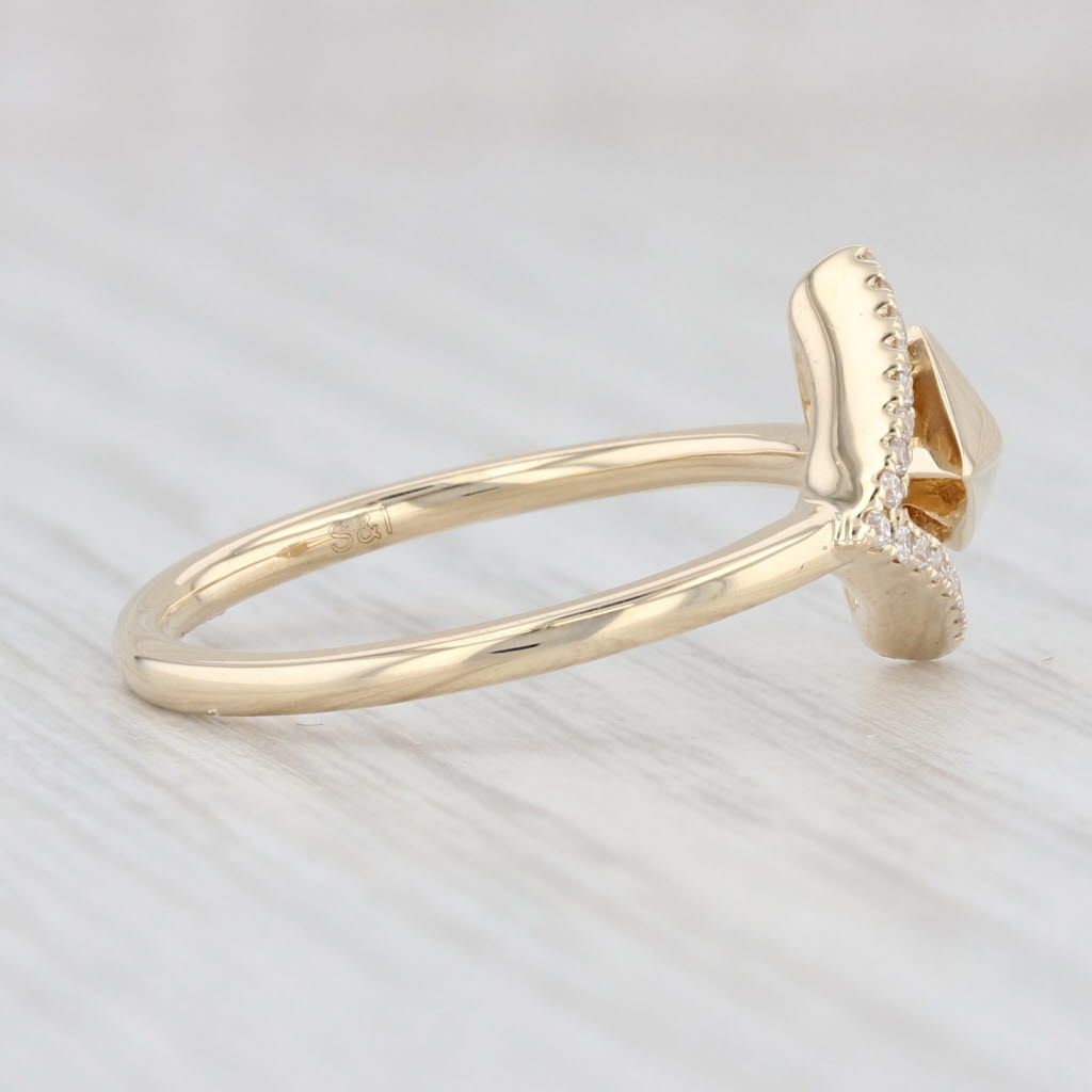 Light Gray Sophia Diamond Arrow Ring 14k Yellow Gold Size 6.75