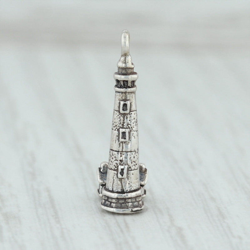 Light Gray Bodie Island Lighthouse Charm Sterling Silver Nautical North Carolina Souvenir