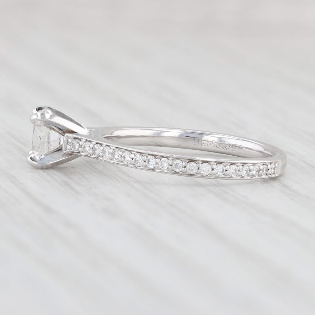 Light Gray 0.65ctw Cushion Diamond Engagement Ring 14k White Gold Size 5.25 GIA Copy