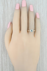 Gray New Beverley K Aquamarine Diamond Ring 14k Gold Size 6.5 Engagement Solitaire