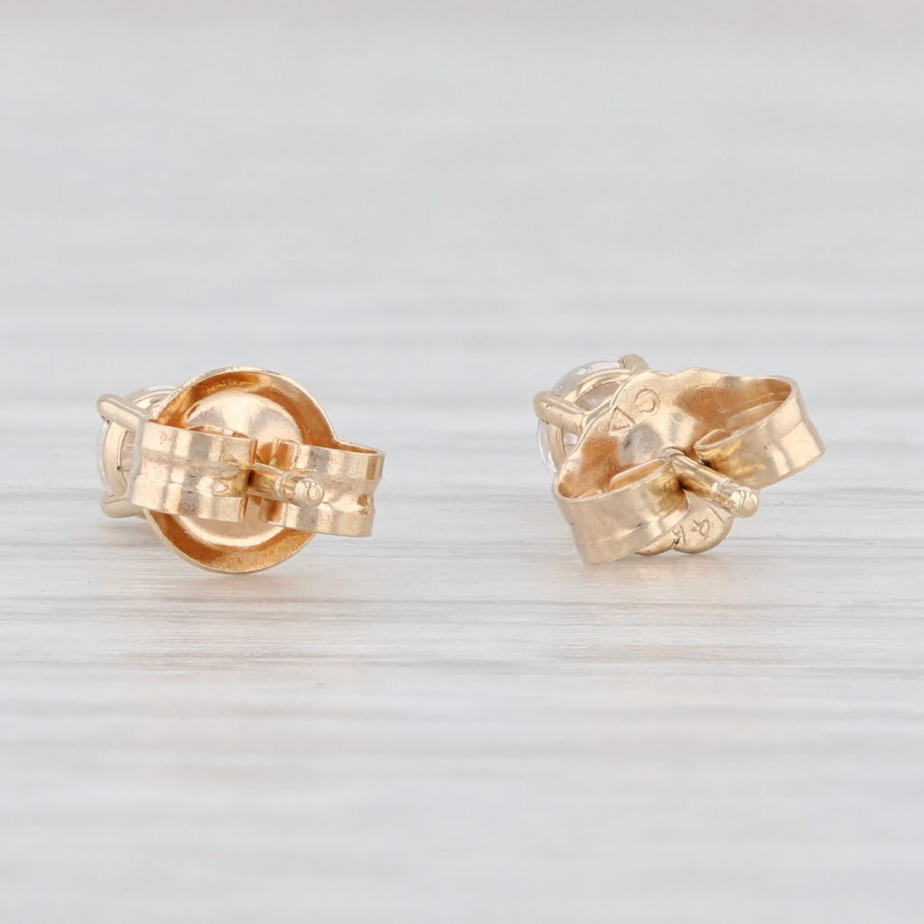 Light Gray 0.25ctw Round Diamond Stud Earrings 14k Yellow Gold Solitaire Studs
