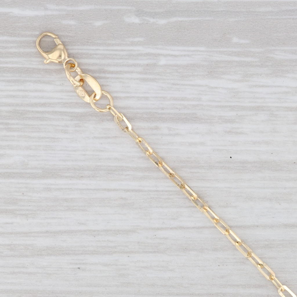 Light Gray New Paperclip Chain Necklace 14k Yellow Gold 18" 1.7mm Cable Chain Lobster Clasp