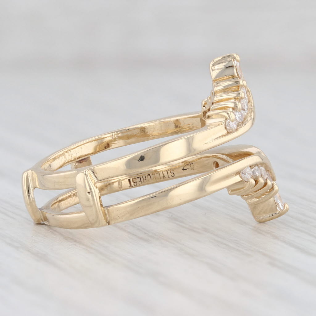 Light Gray 0.47ctw Diamond Ring Jacket Guard 14k Yellow Gold Size 7 Bridal Wedding Band