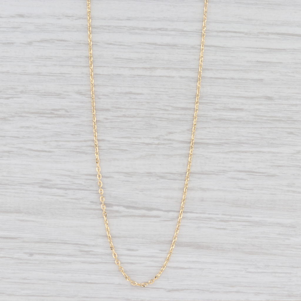 Light Gray New Oval Link Cable Chain Necklace 14k Yellow Gold 20" 1.5mm