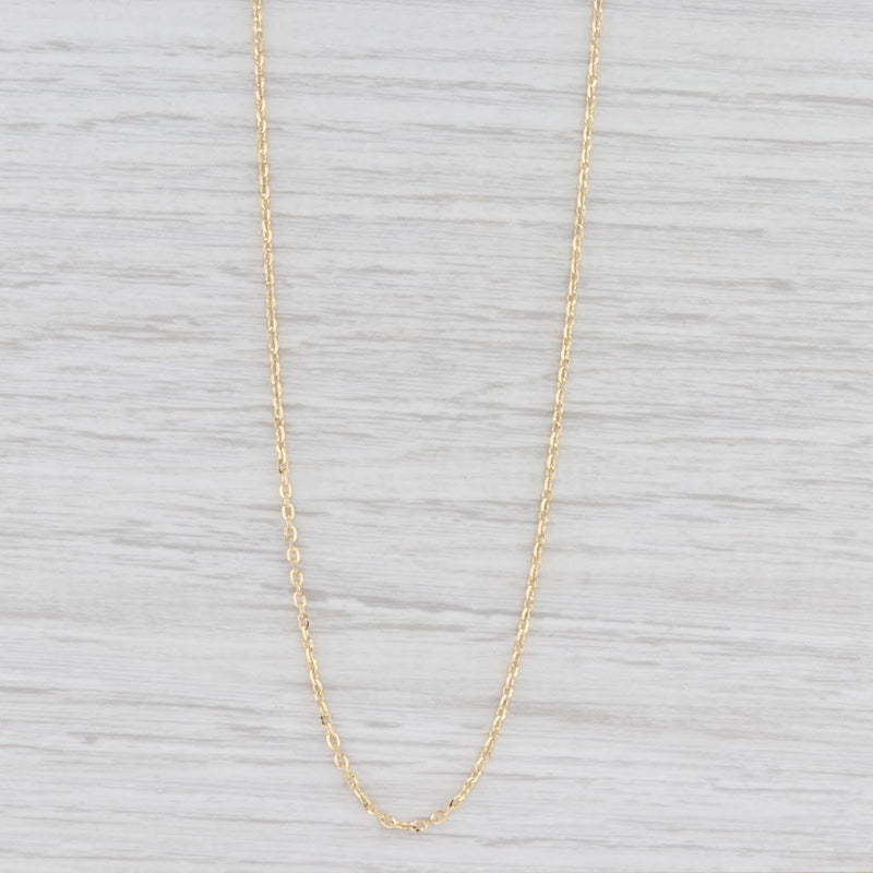 Light Gray New Oval Link Cable Chain Necklace 14k Yellow Gold 20" 1.5mm
