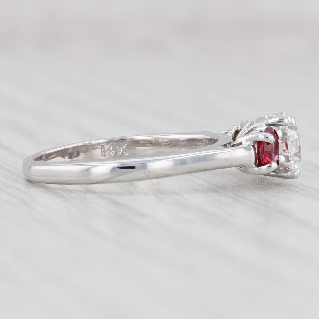 Light Gray 1.50ctw VS2 Diamond Ruby Ring 14k White Gold Size 5 Round Brilliant GIA
