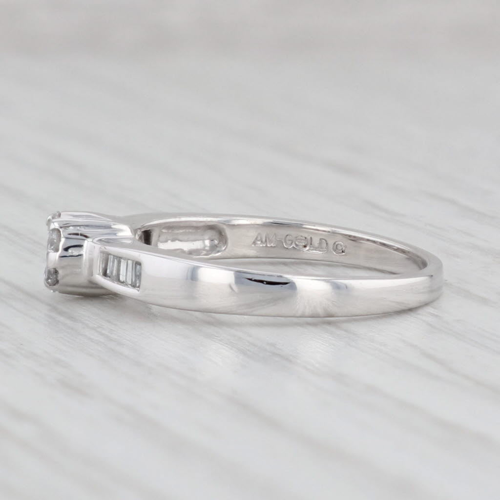 Light Gray 0.24ctw Round Diamond Engagement Ring 10k White Gold Size 7