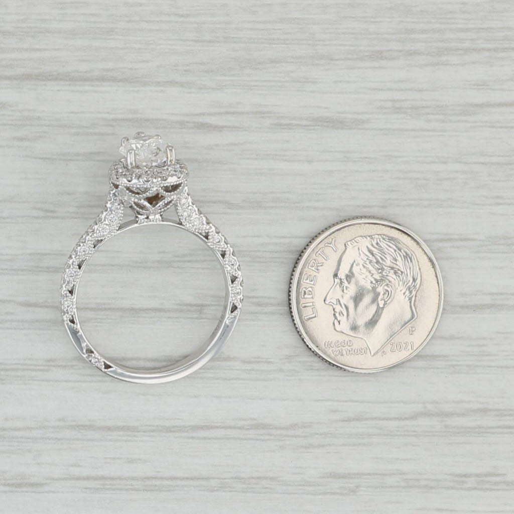 Gray New 1.73ctw Diamond Teardrop Halo Engagement Ring 14k White Gold Size 6.5 Pear