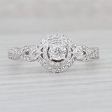 Gray 0.25ctw Round Diamond Halo Engagement Ring 14k White Gold Size 7.5