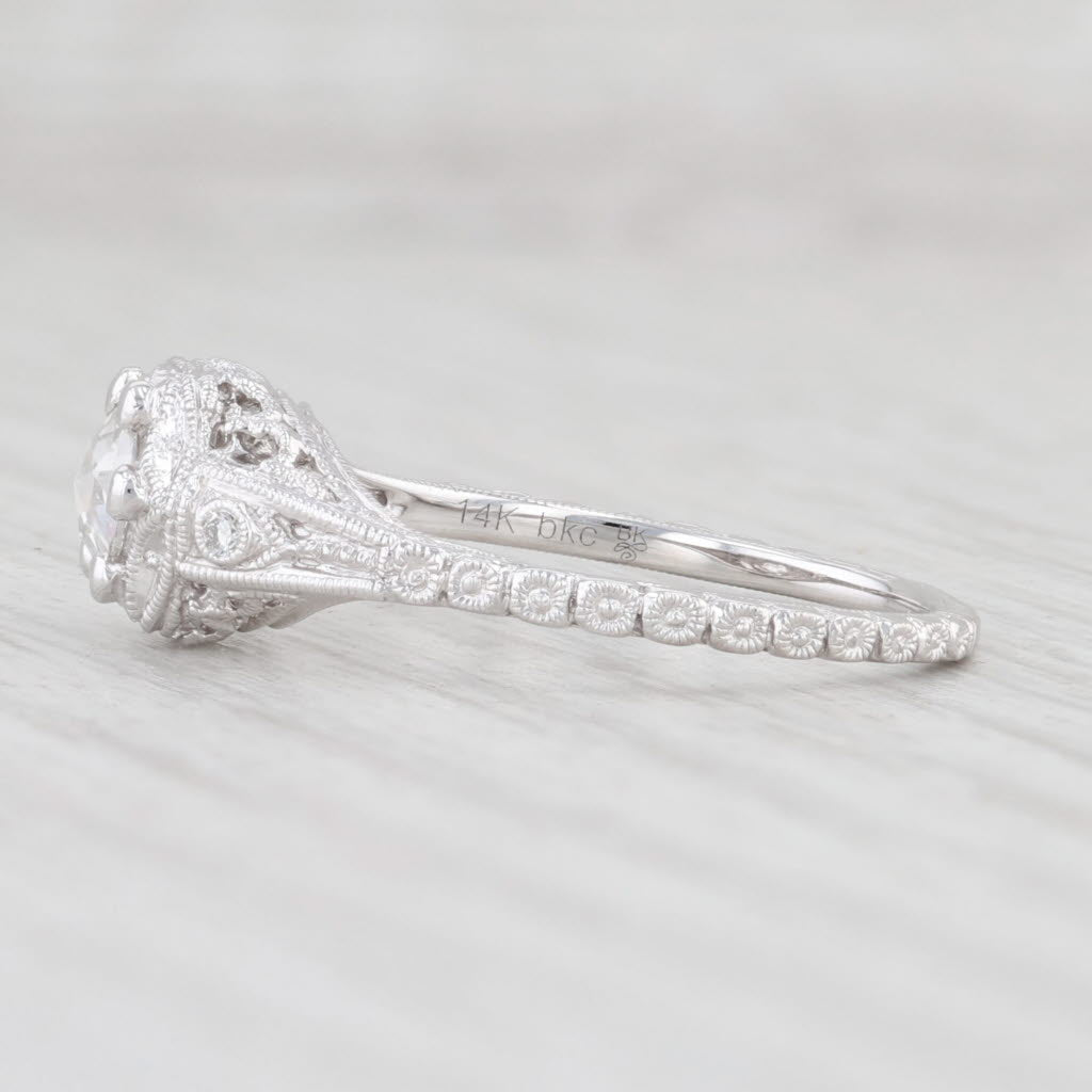 Light Gray New Beverley K Diamond Engagement Ring 14k White Gold Size 6.75 Round Solitaire