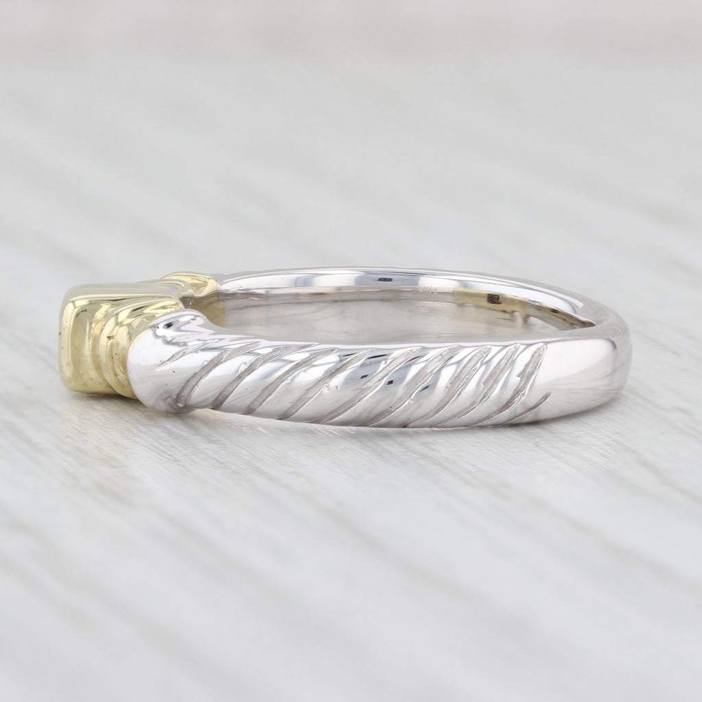 Light Gray 0.12ctw Princess Solitaire Diamond Ring 18k Yellow White Gold Sz 5.75 Engagement