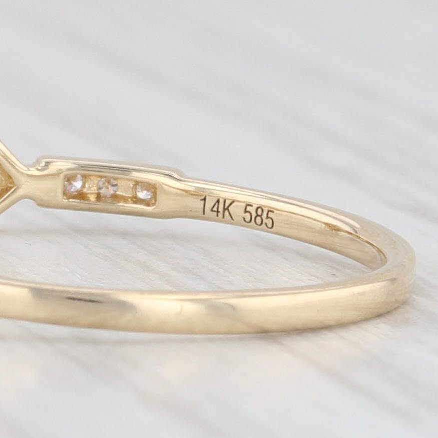 Light Gray New Diamond Stackable Ring 14k Yellow Gold Size 6.75 Wedding Band