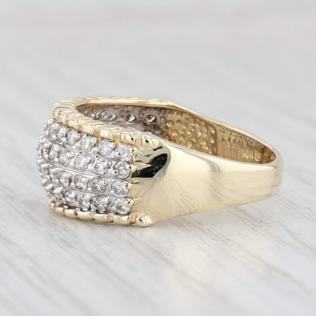 Light Gray 0.90ctw Diamond Ring 14k Yellow Gold Size 8.5 Stackable