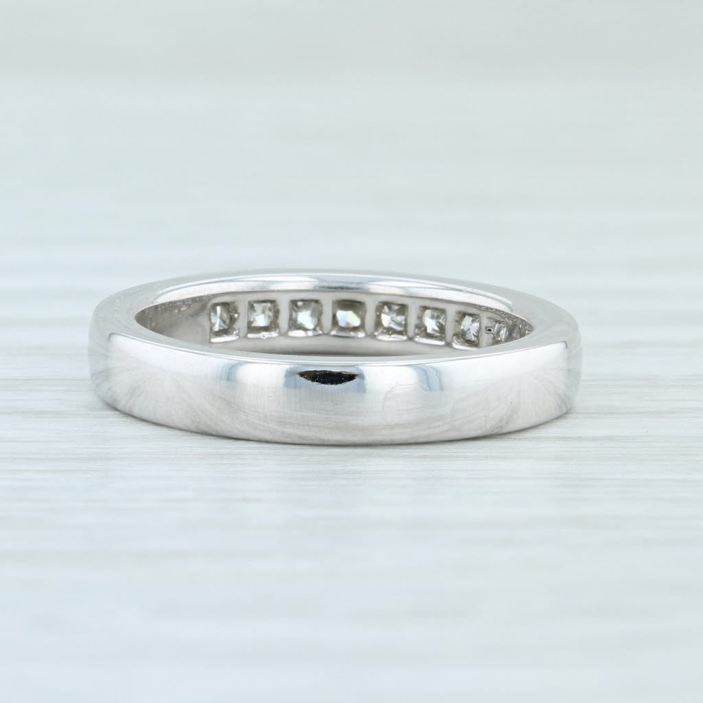 Light Gray 0.60ctw Diamond Wedding Ring 14k White Gold Size 5.5 Stackable Anniversary Band