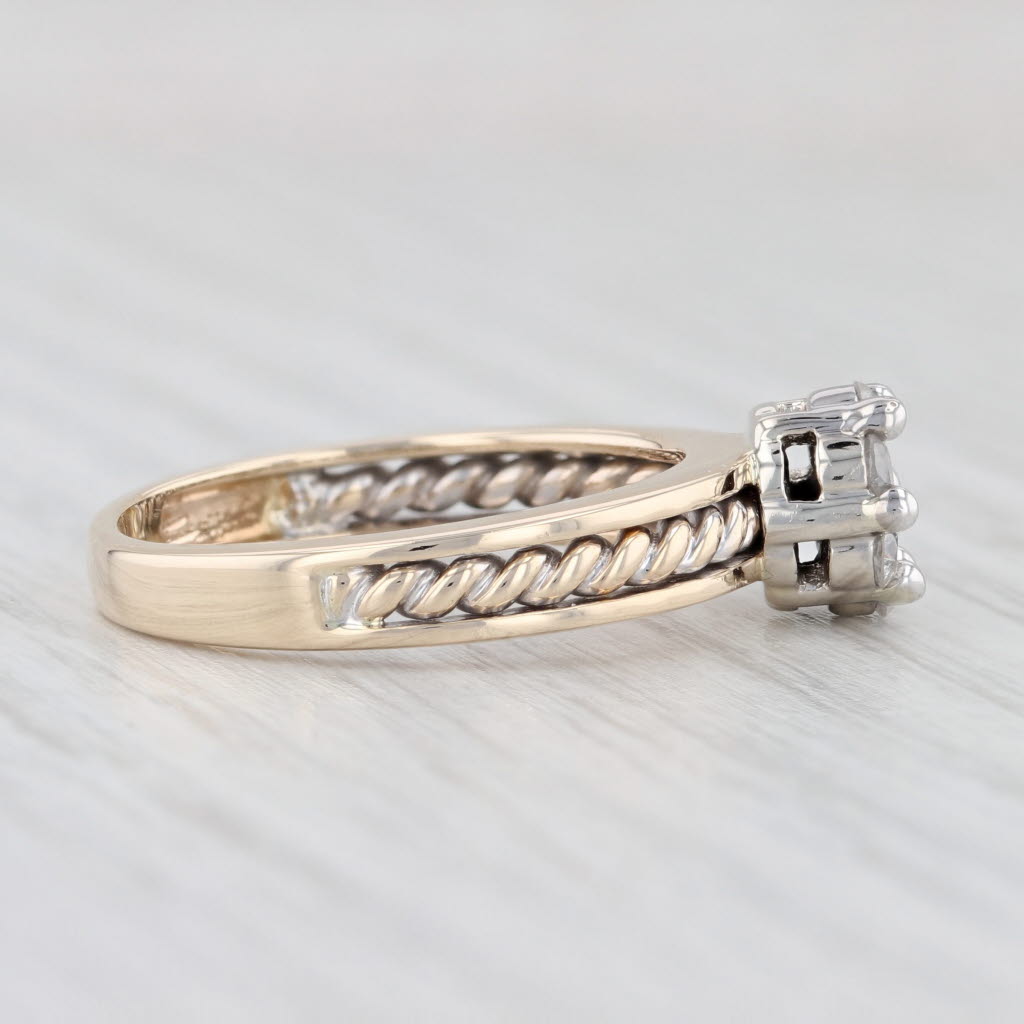 Light Gray Vintage 0.47ctw Diamond Cluster Engagement Ring 10k Yellow Gold Size 7.75