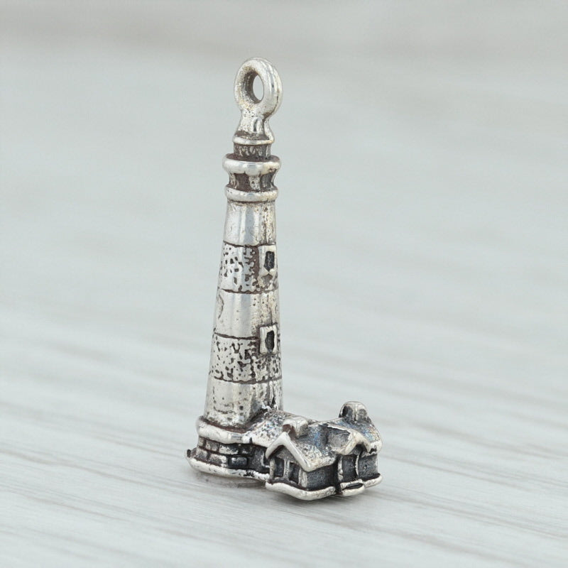 Light Gray Bodie Island Lighthouse Charm Sterling Silver Nautical North Carolina Souvenir