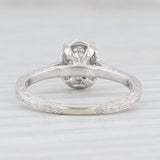 Light Gray New Beverley K .96ctw Diamond Halo Engagement Ring 14k White Gold Size 6.75 GIA