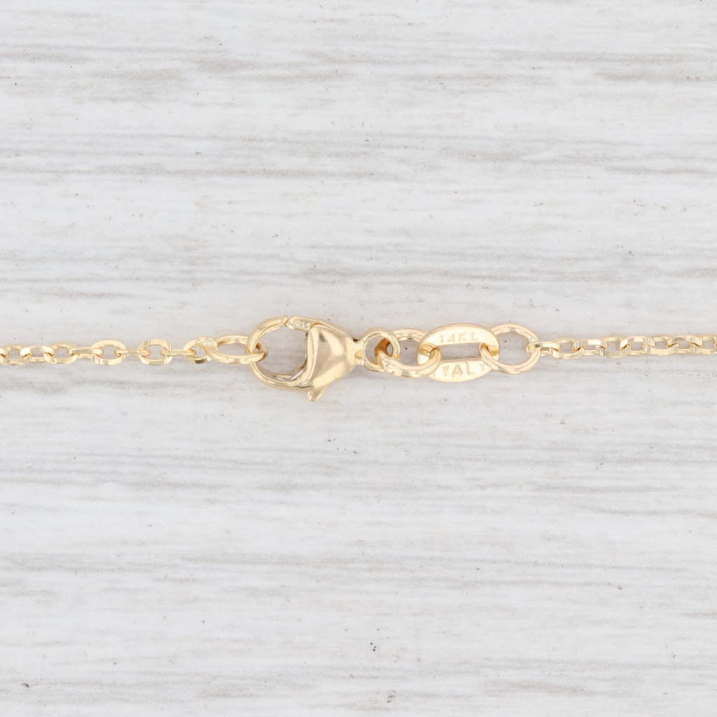 Light Gray New Oval Link Cable Chain Necklace 14k Yellow Gold 20" 1.5mm