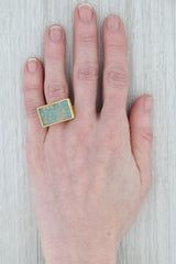 Gray New Nina Nguyen Turquoise Statement Ring Sterling Silver 22k Gold Vermeil Size 8