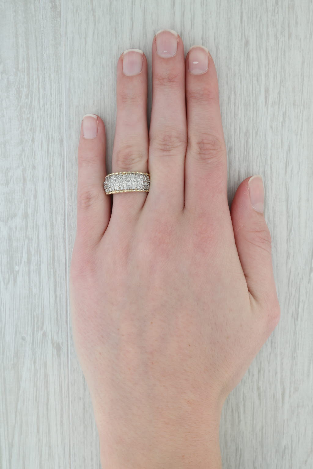 Gray 0.90ctw Diamond Ring 14k Yellow Gold Size 8.5 Stackable