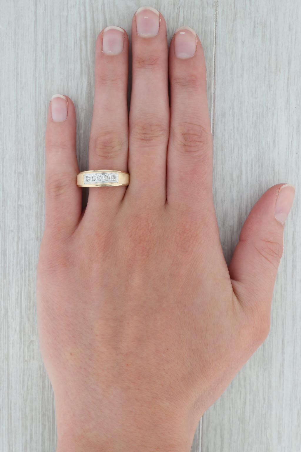 Dark Gray 0.20ctw Diamond Men's Wedding Band 14k Yellow Gold Size 11.5 Ring