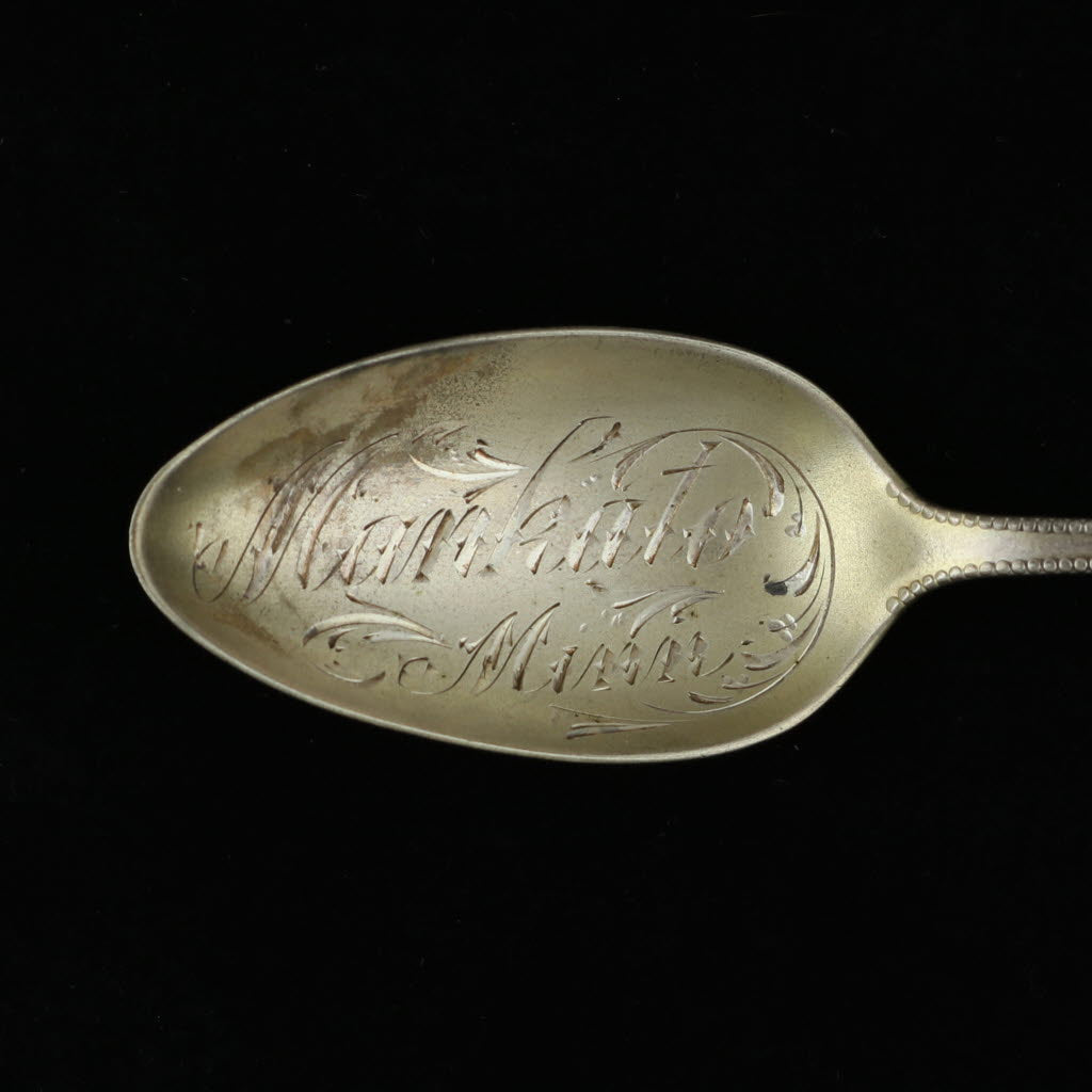 Rosy Brown Vintage Minnesota Souvenir Spoons Sterling Silver Floral Gorham Demitasse Spoons