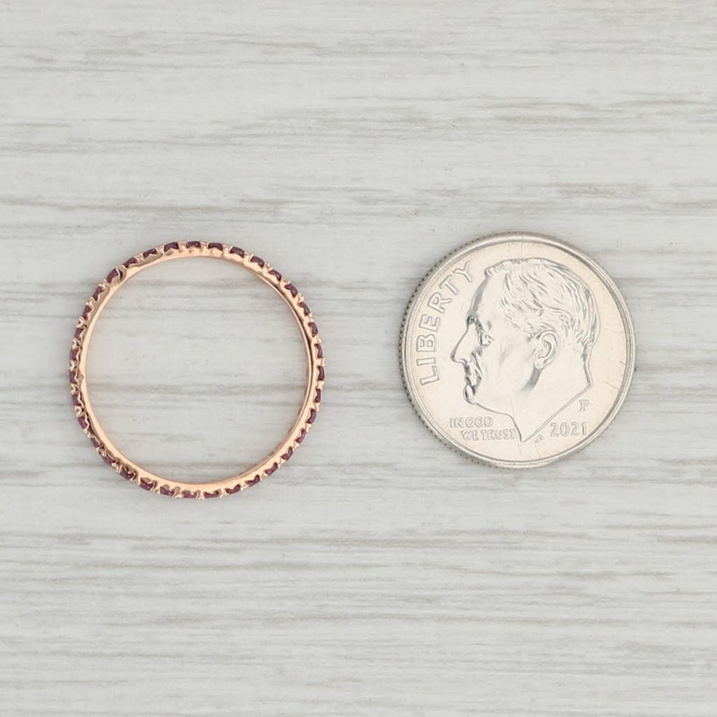 Light Gray New 0.94ctw Purple Garnet Eternity Ring 14k Rose Gold Size 6.25 Stackable Band