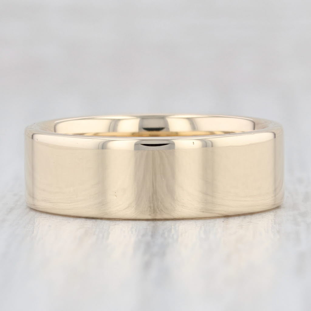 Light Gray Comfort Fit Wedding Band 14k Yellow Gold Size 9 Ring 7mm