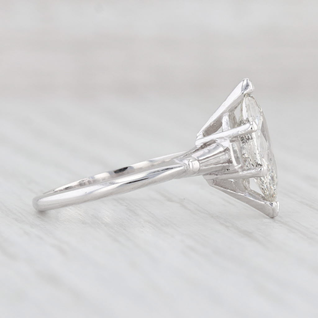 Light Gray 1.66ctw Marquise Diamond Engagement Ring 14k White Gold Size 6 EGL USA