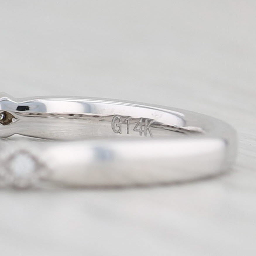 Light Gray New 0.10ctw Diamond Ring 14k White Gold Size 6.5 Stackable Wedding Band